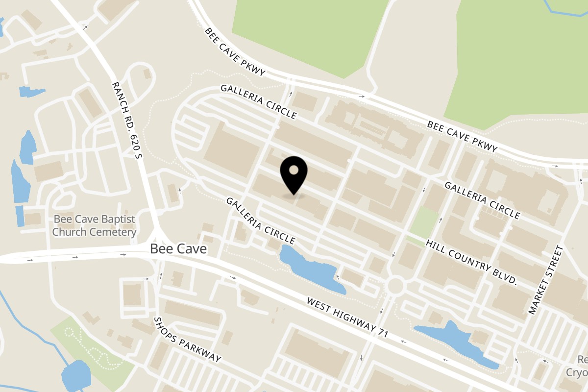 Map showing the location of All Star Burger on 12921 Hill Country Blvd #105 in Bee Cave